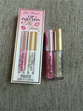 Too Faced Lip Injection Duo - Pink & Clear Plumping Glosses